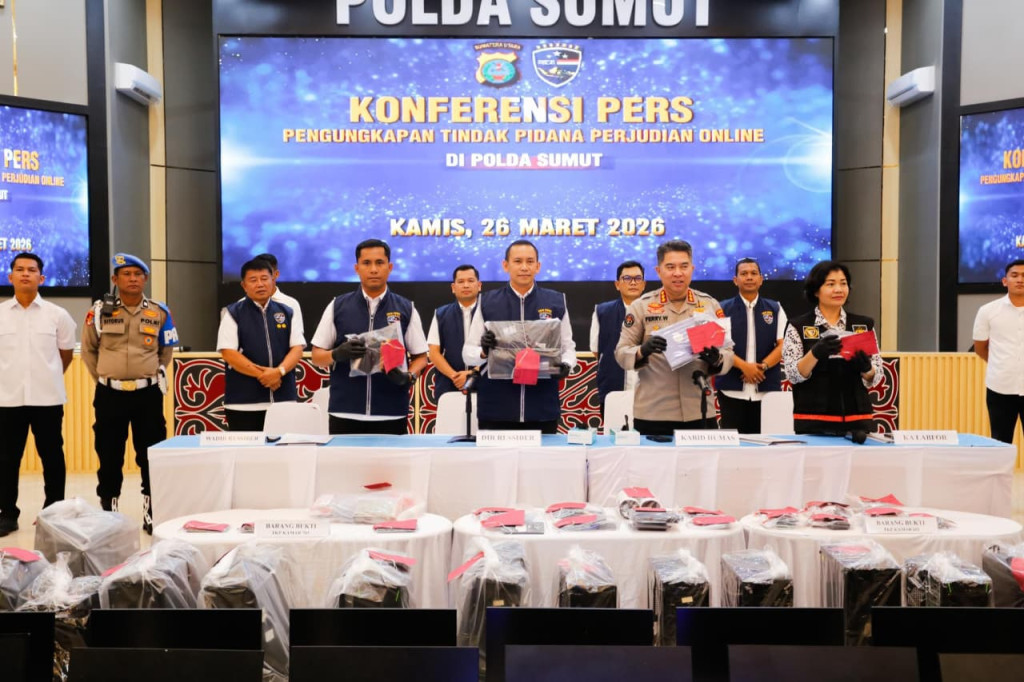 Judi Online Jaringan Kamboja di Medan Hasilkan Rp7 Miliar, Aliran Dana ke 10 Rekening Bank Ditelusuri
